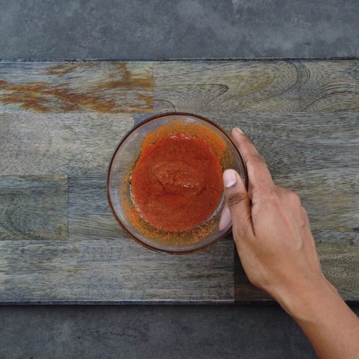 Seasoning marinade in a glass bowl