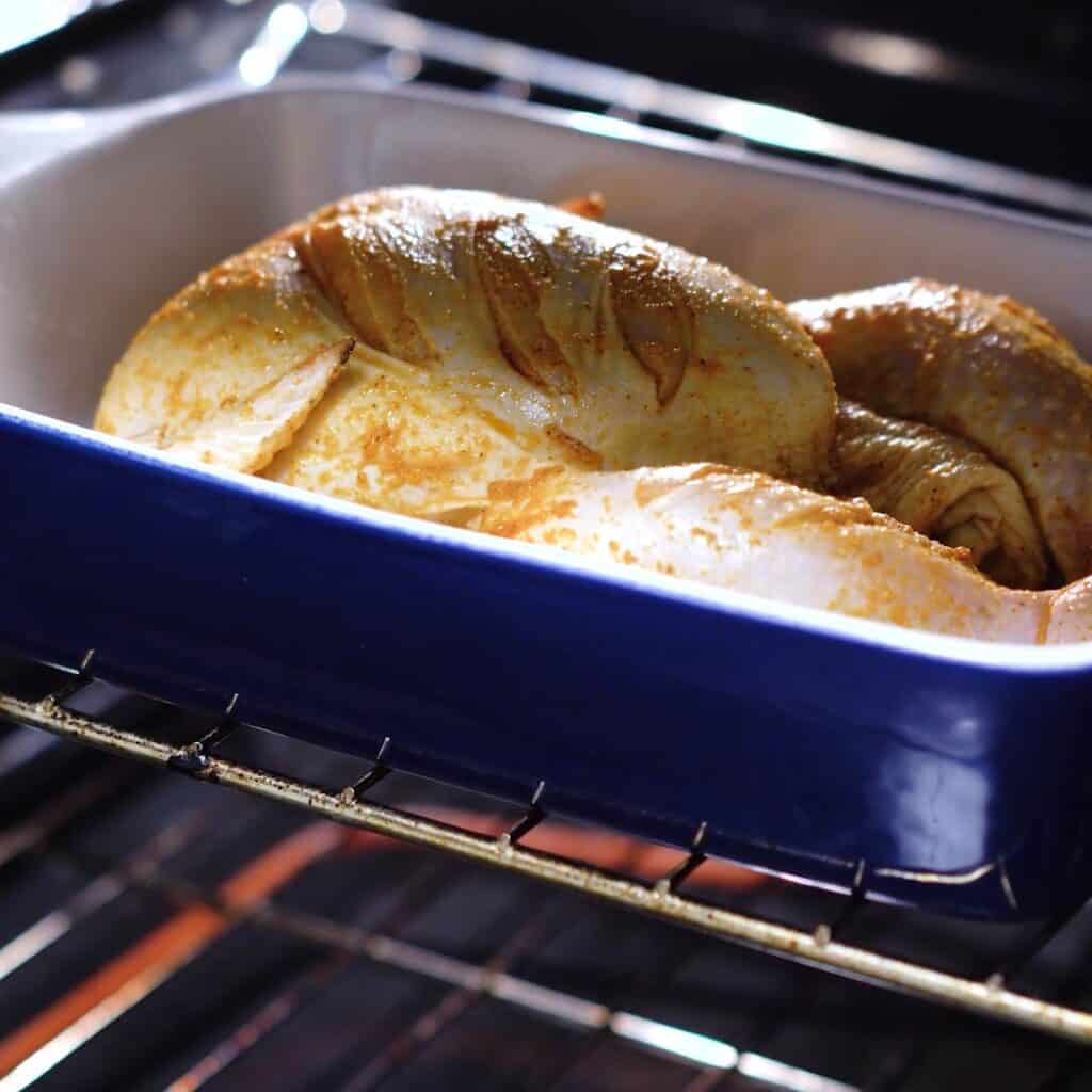 Oven Roasted whole chicken with pan juice