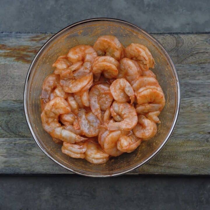 Marinated Shrimp in a bowl