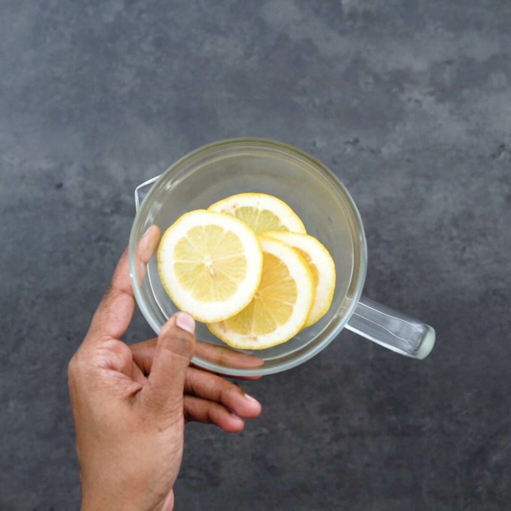 Lemon slices in a bowl.