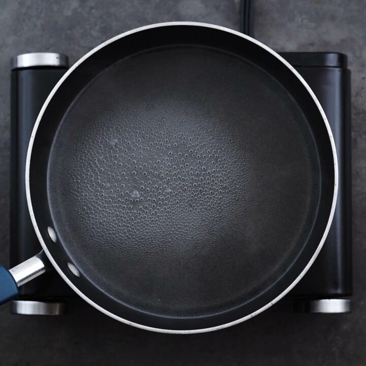 Water boiling in a pot.