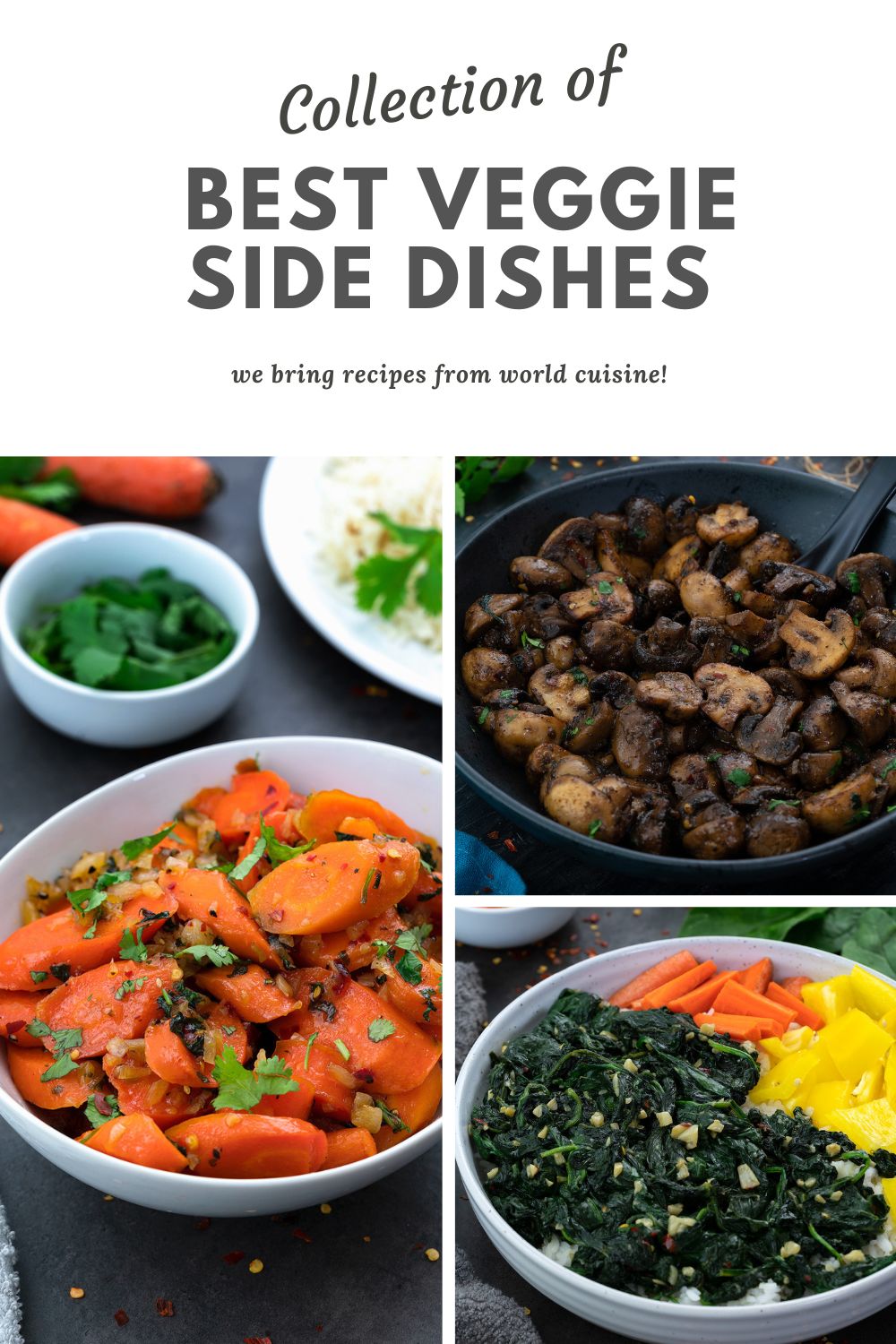 Collage of vegetable side dishes.