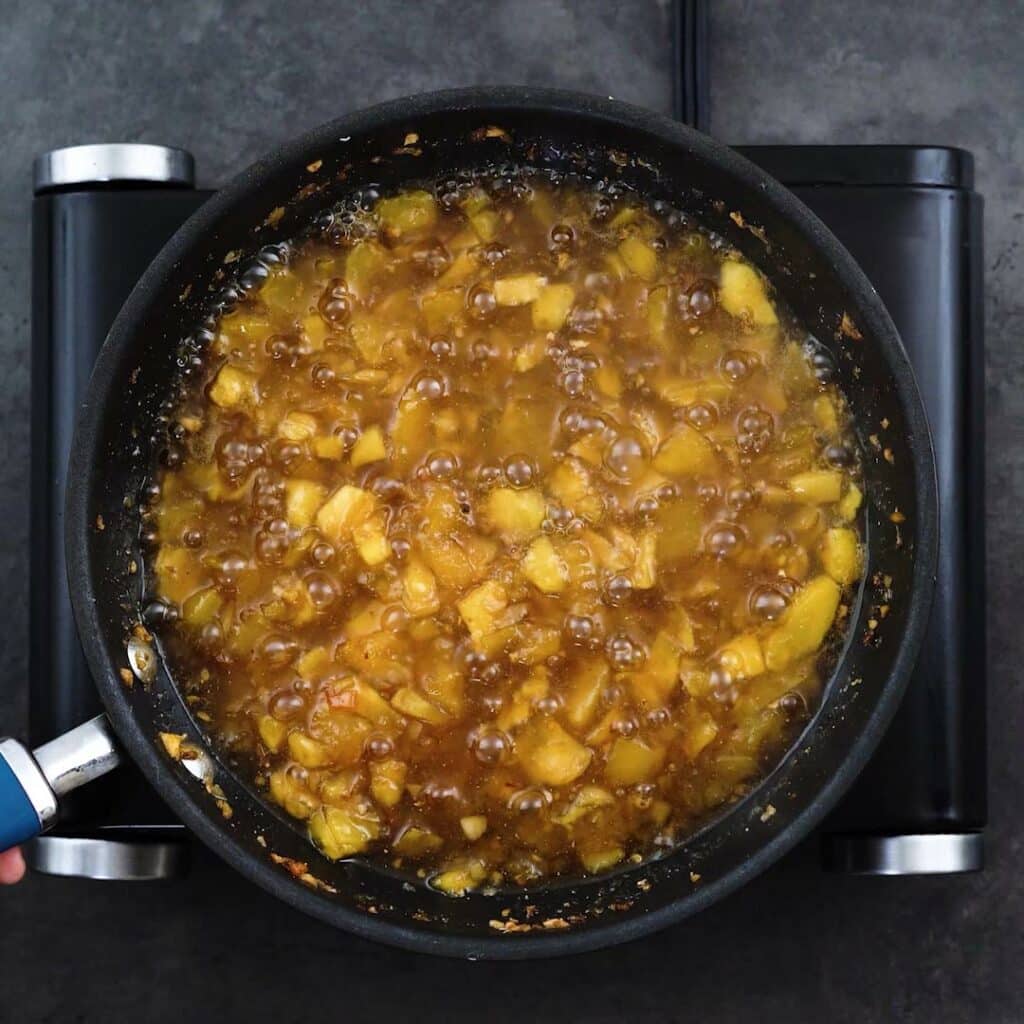 A pan with Mango Chutney.
