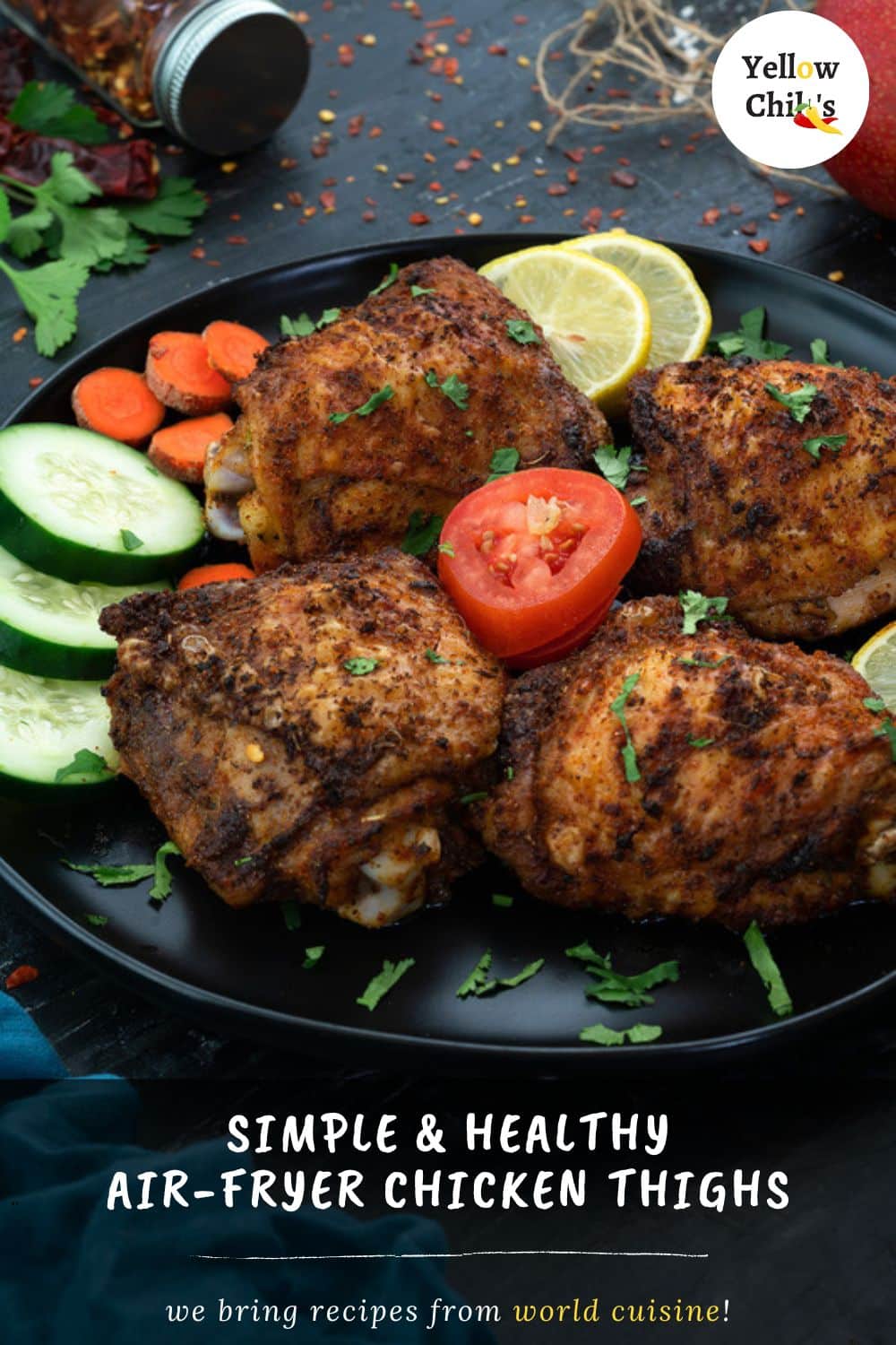 Air Fryer Chicken Thighs Recipe - Yellow Chili's