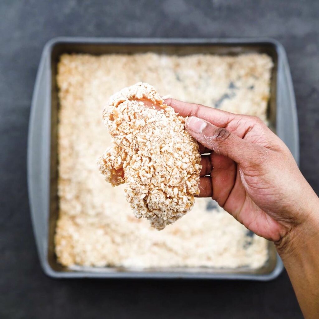 showing the Breaded chicken tender.