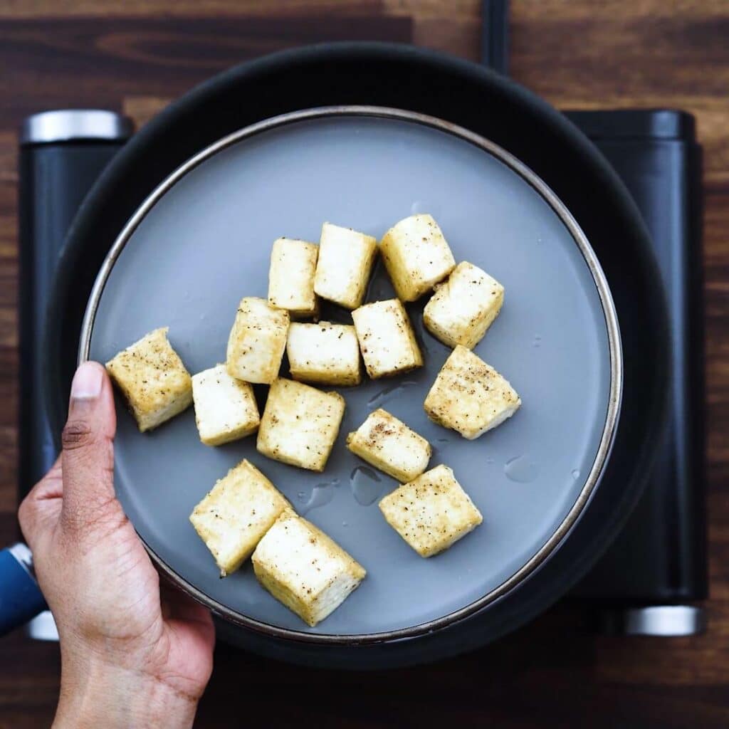Fried Tofu in a plate.