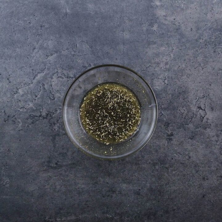 A bowl with seasoning oil.