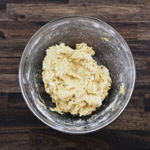 A bowl with Hush Puppy mixture.