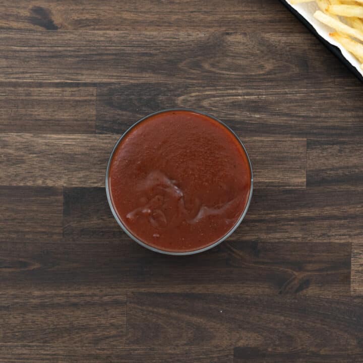 BBQ sauce served in a glass bowl.