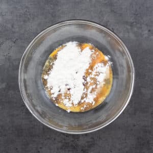A bowl with ingredients for making the marinade.