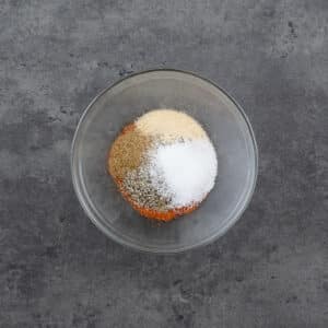 Bowl of seasoning spices for marinating fish.