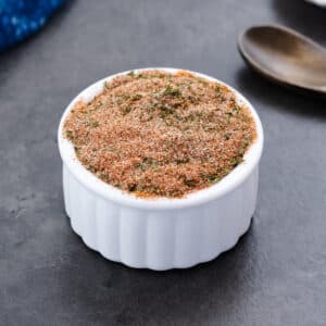 French Fry Seasoning served in a white bowl.