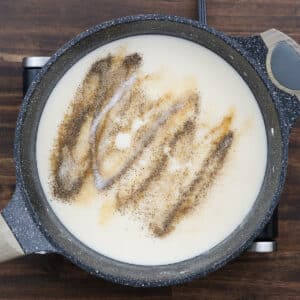 Cream of Chicken soup mixture seasoned with garlic powder, onion powder, celery salt, black pepper, and salt.