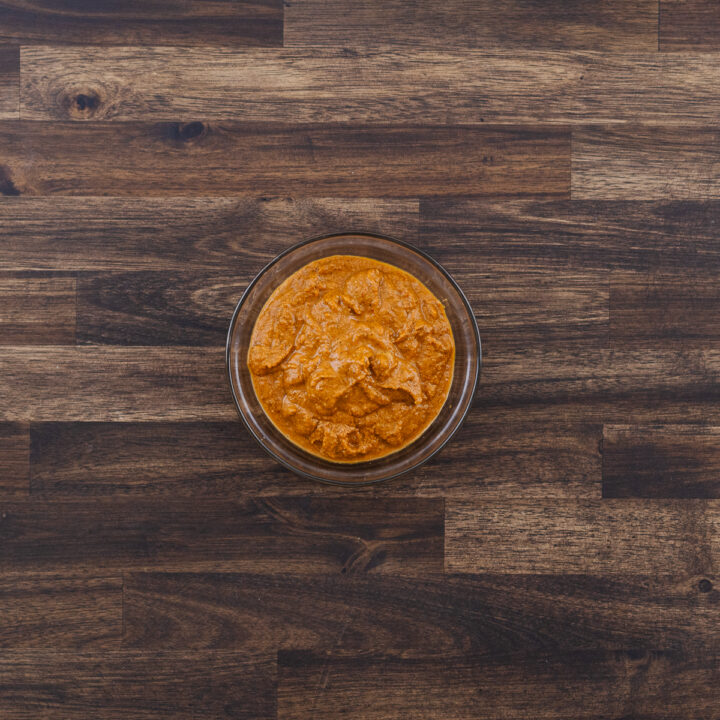 Bowl of freshly made Massaman curry paste.